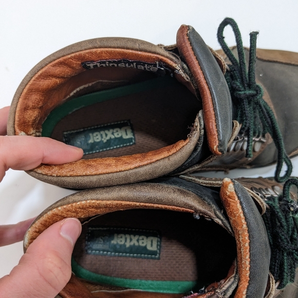 Dexter Boots Thinsulate Thermal Insulated Shoes Mens Size 9 Brown w/ Green. main image 5